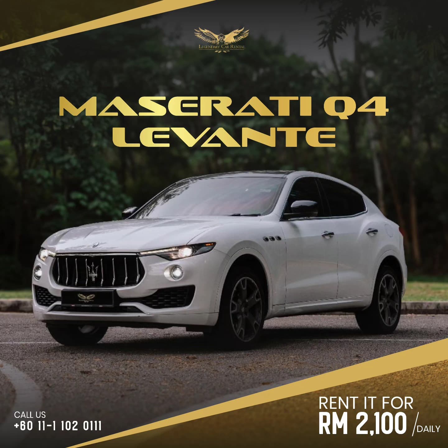 2022 Maserati Levante available for supercar hire in Kuala Lumpur — 3.0L Twin-Turbo V6, 424 bhp